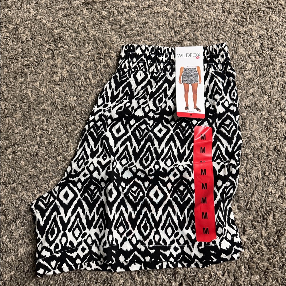 Wildfox Monochrome Geometric Mini Skirt